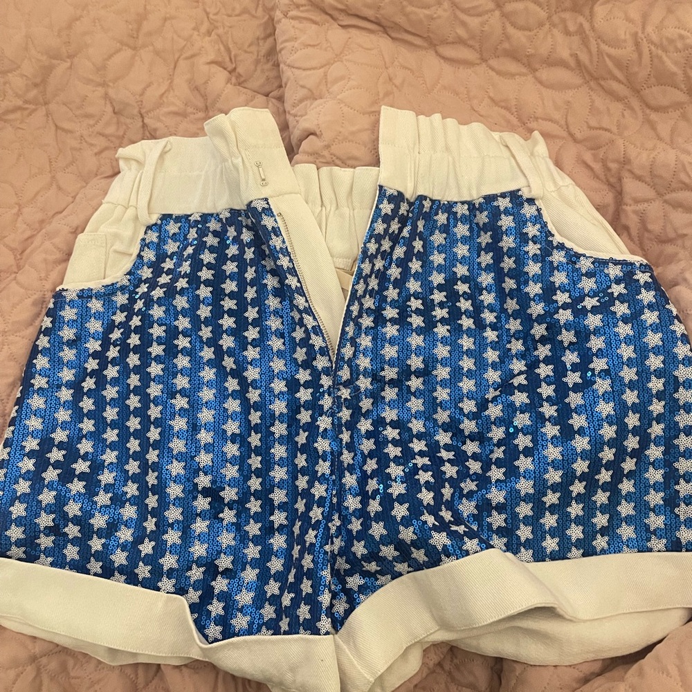 Festive star sequin shorts